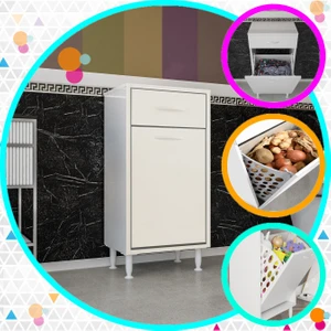 Modilayn Mutfak Dolabı Sepetli Banyo Dolabı Kirli Camasır  Dolabı Oyuncak Dolabı Çok Amaçlı Dolap