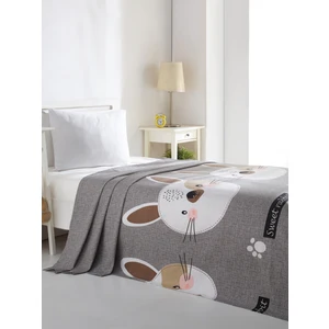 Eponj Home Doğal Pike Baskılı Tek Kişilik Tavşancık A.Kahve-Gri-Pembe