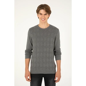 U.S. Polo Assn. Erkek Gri Melanj Kazak /Triko 50293023-VR086
