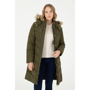 U.S. Polo Assn. 50289558-VR027 Kadın Haki Kaban