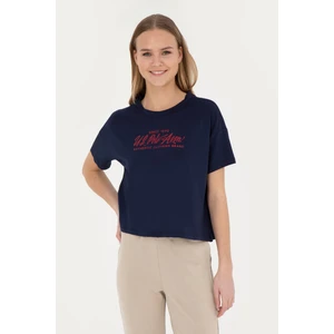 U.S. Polo Assn. Kadın Lacivert Bisiklet Yaka Tişört 50282898-VR033