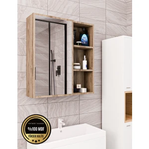 Rafineri Tasarım Rafineri Tek Kapaklı Aynalı Banyo Dolabı Mdf