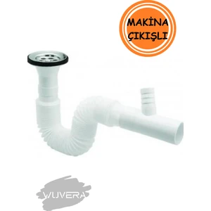 Çamaşır ve Bulaşık Makinesi Çıkışlı Lavabo Sifonu - Körüklü, 35-75 cm