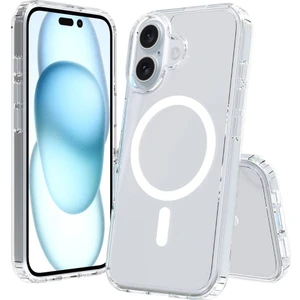 Case 4u Apple iPhone 16 Plus Kılıf Magsafe Şarj Özellikli Şeffaf Sert Pc Embos Kapak