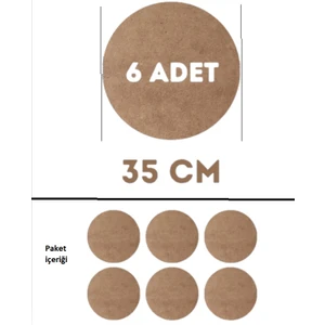 35 cm Çap 6 Adet Ahşap Supla