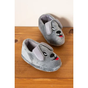 Çocuk Panduf Ev Patiği Pamuk Astarlı Köpek Figürlü Ev Kreş Ayakkabı Sevimli Köpek