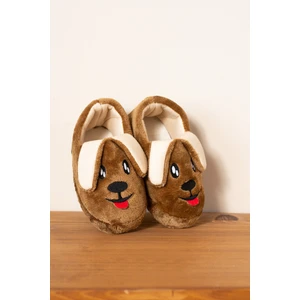 Çocuk Panduf Ev Patiği Pamuk Astarlı Köpek Figürlü Ev Kreş Ayakkabı Sevimli Köpek