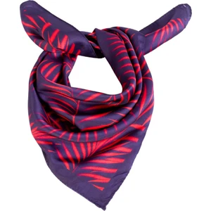 Dreamgift-Lacivert Zeminli Kırmızı Yapraklı Eşarp Fular Bandana 50X50 cm - Doğanın Zarifliği ve Göz Alıcı Kontrast