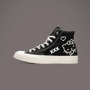 Lias Shoes Haylo Beyaz Çizgi Baskılı Siyah Keten Çocuk Spor Ayakkabı Sneaker