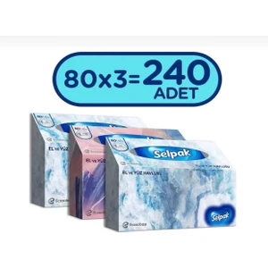 El Yüz Havlusu 80 Yaprak 3'lü 240 Yaprak