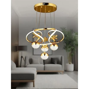 Özgül Aydınlatma Modern Ledli 3 Renk Dron Gold  Sarıt Avize