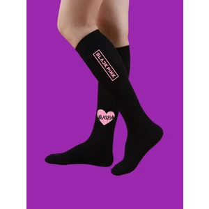 Lias Shoes Blacpink Kalp Baskılı Kız Çocuk Diz Altı Okul Çorabı