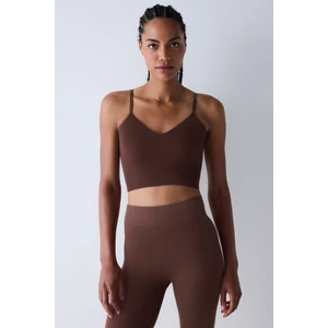 Kahverengi Hafif Destek Seamless (Dikişssiz) Spor Sütyeni