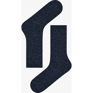 Ribbed Lacivert Soket Çorap