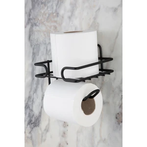 Yapışkanlı Yedekli Tuvalet Kağıtlığı Wc Kağıtlık Tutucu Askısı Mat Siyah