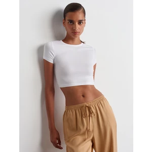 31104 Modal Crop Top-Beyaz