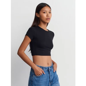 31104 Modal Crop Top-Siyah