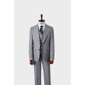 Kadir Büyükkaya Şık ve Rahat Yelekli Erkek Takım Elbise - Slim Fit Dört Mevsim Kullanılabilir - KAW1038S