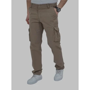 Erkek Toprak Pamuklu Kumaş Körüklü Cepli Kargo Pantolon