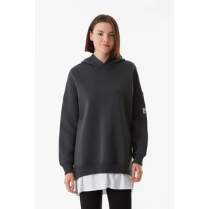 Basic Kapüşonlu Oversize Sweatshirt