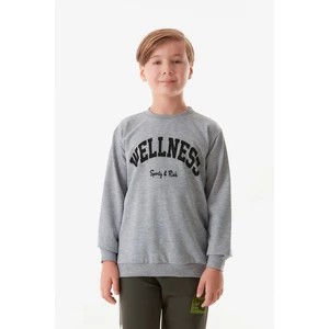 Wellnes Yazı Baskılı Erkek Çocuk Sweatshirt