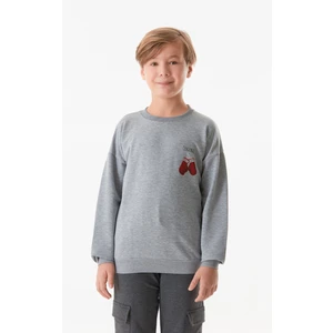 Önü ve Arkası Baskılı Erkek Çocuk Sweatshirt