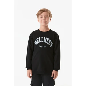 Wellnes Yazı Baskılı Erkek Çocuk Sweatshirt