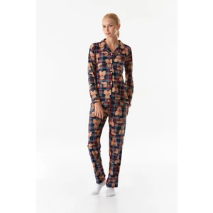 Ayıcık Desenli Gömlek Yaka Pijama Takımı