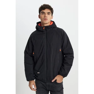 Regular Fit Normal Kesim Fermuarlı Siyah Ceket