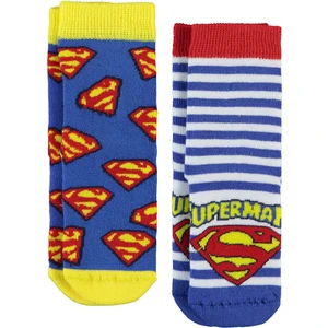 Süperman Erkek Çocuk 2'li Çorap 22 Yaş  Sarı