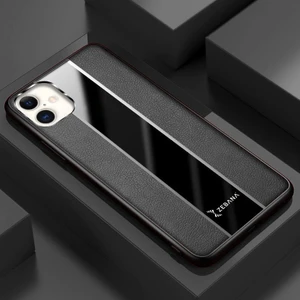 iPhone 16 Plus Uyumlu Kılıf Premium Deri Kılıf Siyah