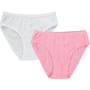 Civil Girls Kız Çocuk 2'li Külot Set 2-10 Yaş Pembe-Beyaz