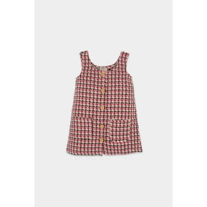 Kız Bebek Cepli Düğmeli Desenli Tweed Tulum D5637A524WN