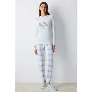 Sleepy Açık Gri Termal Tişört Pijama Üstü