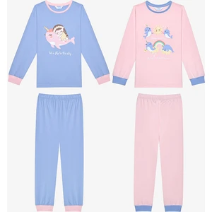 Kız Çocuk Sky 2li Çok Renkli Pijama Takımı