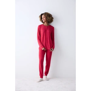 Bloom Soft Kırmızı Pantolon Pijama Takımı