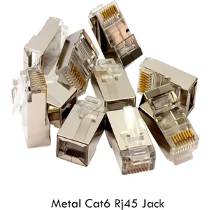 10 Adet Metal RJ45 Cat6 Ftp Jack Soket Network Ucu Konnektör