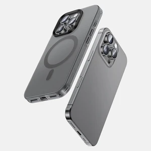 iPhone 16 Pro Max Uyumlu Kılıf Magsafe Şarj Özellikli  Lucid Armor Kapak Titanyum - Gri