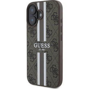 iPhone 16 Plus Kılıf Guess Lisanslı Magsafe Şarj Özellikli 4g Şerit Tasarımlı Printed Kahverengi