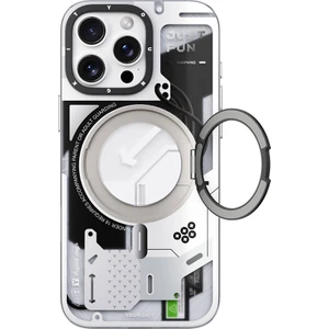 iPhone 16 Pro Max Uyumlu Kılıf Magsafe Şarj Özellikli Youngkit 360° Standlı Starship Serisi Beyaz