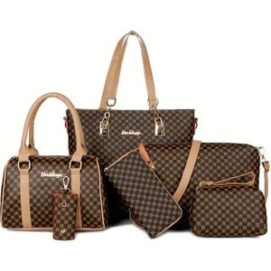 6'lı Büyük Kapasiteli Şık Baskılı Çanta Seti (Yurt Dışından)