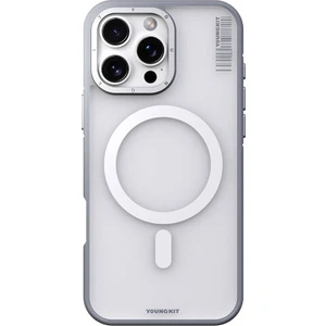 iPhone 16 Pro Uyumlu Kılıf Magsafe Şarj Özellikli Youngkit Rock Sand Serisi Kapak Gri