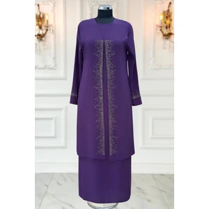 Amine Hüma Filiz Tesettür Abiye Mürdüm