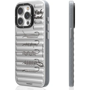 iPhone 14 Pro Uyumlu Kılıf Magsafe Şarj Özellikli Fishing Serisi Kapak Gri