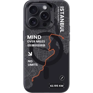 iPhone 16 Pro Uyumlu Kılıf Magsafe Şarj Özellikli  City Serisi Kapak Siyah - Turuncu