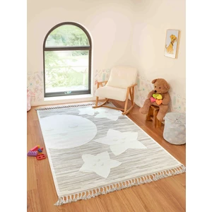 Konfor Halı Bercario Kids 9273 Ay Yıldızlı Dokuma Çocuk Odası Halısı Yumuşak Bebek Odası Halısı 160x230