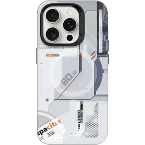 iPhone 16 Pro Max Kılıf Magsafe Şarj Özellikli Mekanik Tasarımlı  Perspective Serisi Beyaz