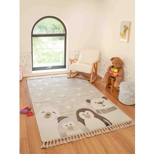 Konfor Halı Bercario Kids 9271 Yıldızlı Hayvan Figürlü Dokuma Çocuk Odası Yumuşak Bebek Odası Halısı 160x230