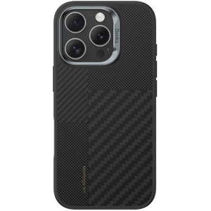 iPhone 16 Pro Max Kılıf Magsafe Şarj Özellik Karbon Fiber  Montage Hybrid Armorpro Kevlar Siyah