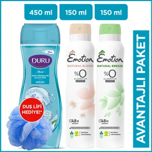 Natural Bloom & Breeze Kadın Deodorant 2X150 ml+ Duru Moods Deniz Mineralleri Duş Jeli 450 ml